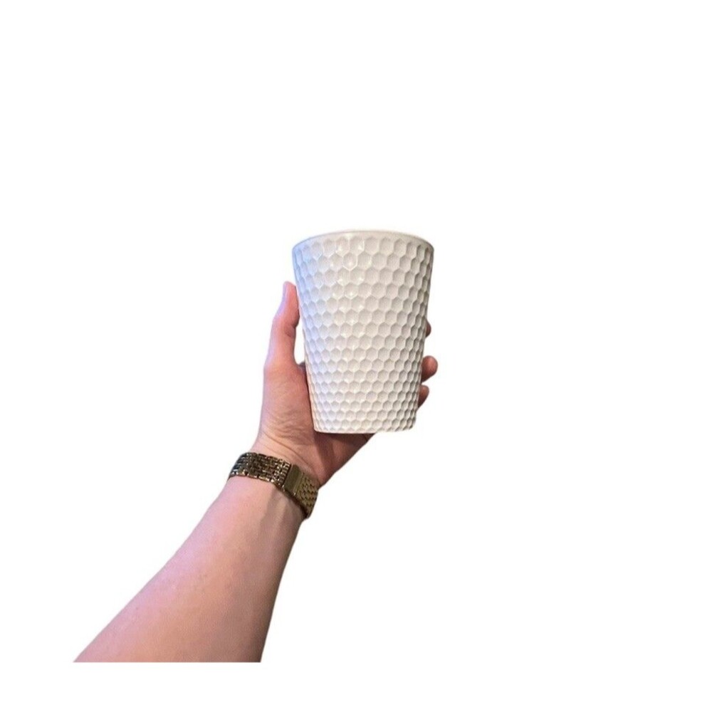 Honeycomb Ivory Planter Vase - Picture 2 of 10